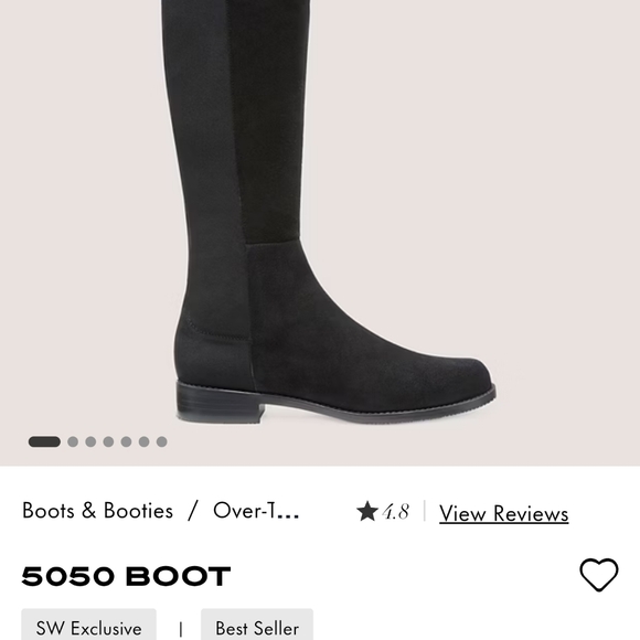 STUART WEITZMAN BLACK 5050 Ladies Boots Size 8 1/2 New With Tags 19 In Tall - Picture 3 of 12